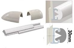 Profilleiste aus starrem Duralen Kunststoff, mit flexibler PVC-Einlage 30mm