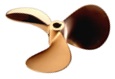 3-Blatt Propeller bronze Typ E13 fr 25mm Welle