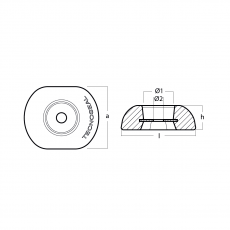 Trimm und Ruderblatt Anode Durchmesser 110mm Aluminium mit Stahleinsatz