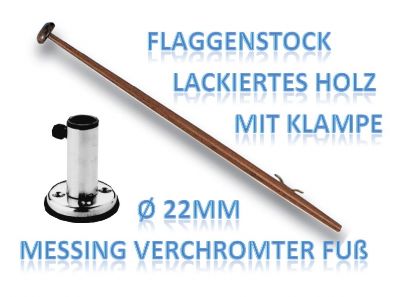 Flaggenstock 600mm und Flaggenstockhalter 90  22 mm