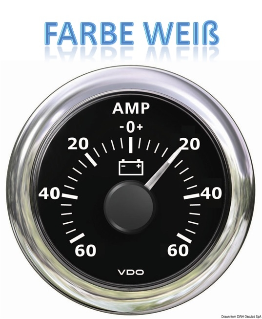 Amperemeter -60A + 60A VDO ViewLine Farbe wei