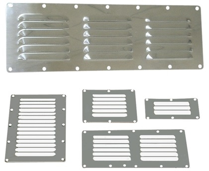 Lftungsblech ohne Fliegengitter fr Kajte und Motorraum Mae 232mm x 127mm