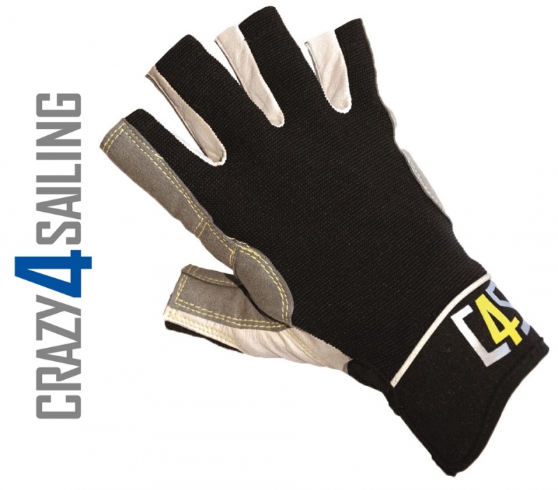 Racing Segelhandschuhe - 5 Finger geschnitten, schwarz Gre XL