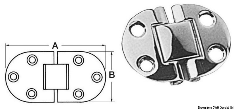 Klappscharnier 50x38 mm Strke 2 mm zur Befestigung von Klapptischen