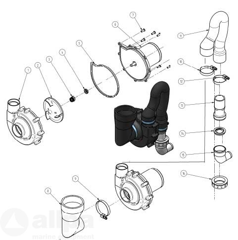 Ersatz-Splpumpe fr Laguna Hydro-Vacuum Toilette 12V