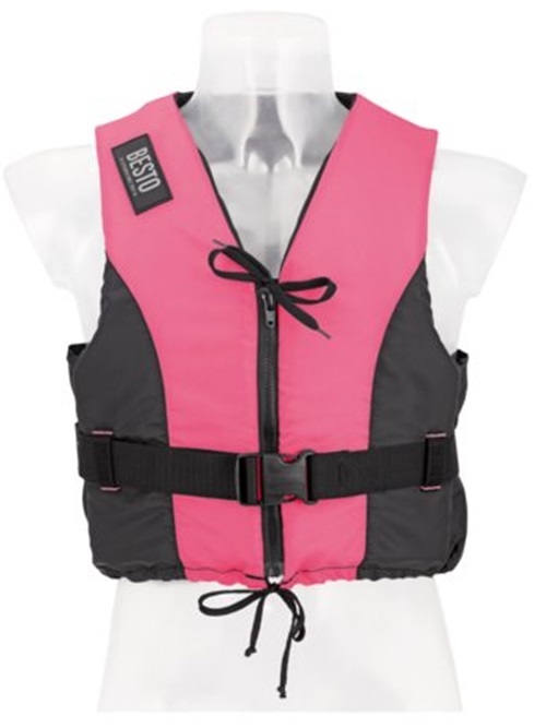 Besto Dinghy Zipper 50N Mehrzweck-Schwimmhilfe  Farbe rosa/schwarz Gre S