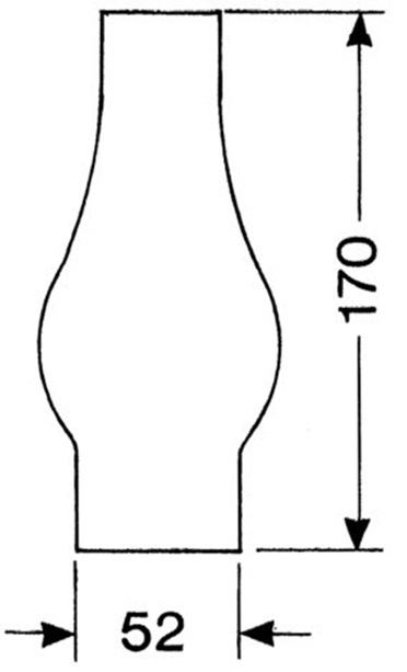 Lampenzylinder 2  52x170mm fr Petroleumlampen  LG02170