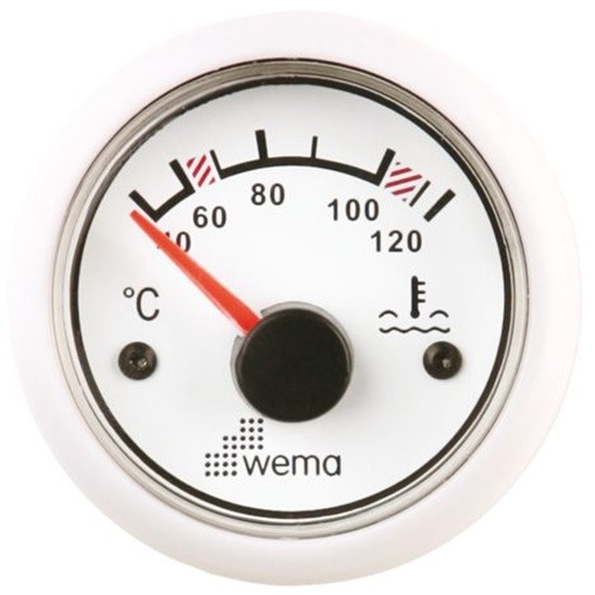 Wassertemperatur Anzeige WEMA Serie Black White wei