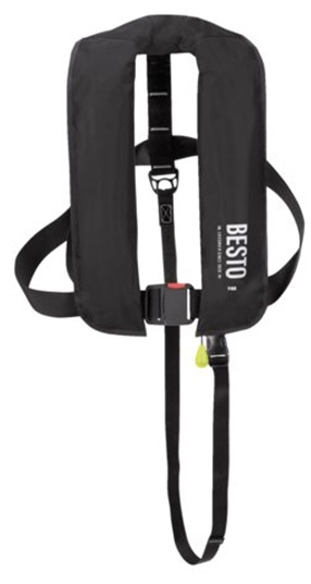 Besto 165N Rettungsweste Automatik mit Harness Lifebelt schwarz