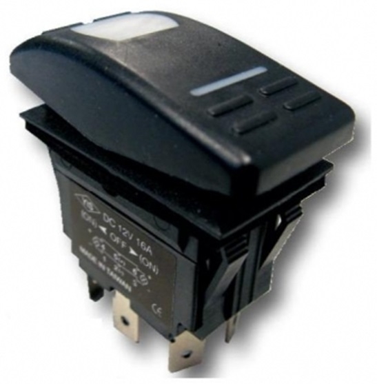 Schalter wasserdicht mit LED Indikator 6 Kontakte: on - off - on