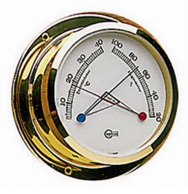 Thermo- Hygrometer von Star vergoldet Gehuse 110x32 mm