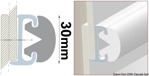 PVC-Einlege Profil 30mm Farbe schwarz fr die Grundschiene 44.030.05