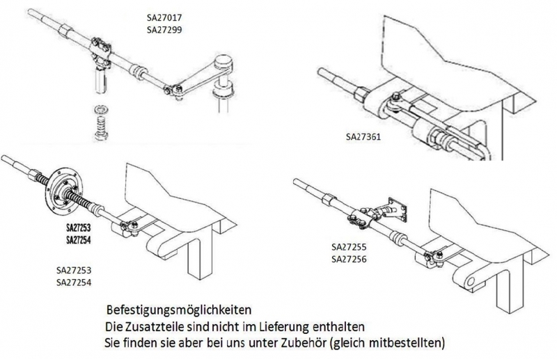Nautika Bootslenkung Set - Steuerkopf Mit Seil Für Boote Bis 12 Fuß / 3,66m