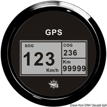 GPS Geschwindigkeitsmesser  Typ 2 Anzeige schwarz, Ring schwarz  Kein Geber notwendig.