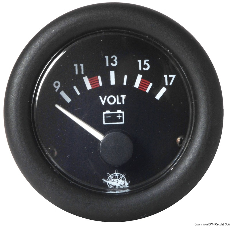 Voltmeter Anzeige schwarz Blende schwarz Spannung 10/16V