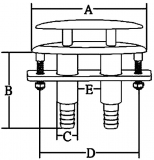 Versenkbare NIRO- Klampe Modell 6 Gesamtlnge 165 mm