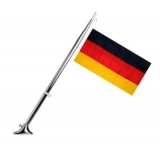 Hochglanzpolierter Flaggenstock mit Fu Edelstahl mit Schifffahrtsflagge