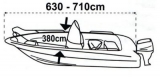 Bootsabdeckplane Bootslnge 630-710cm Breite 380