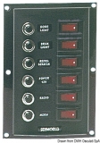 Schalterpaneel, 6-fach, vertikal, Sicherung mit beleuchteten Wippschaltern