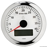 Drehzahlmesser VDO ViewLine mit Gesamt- und Teilanzeige Uhr Voltmeter 3000 U/min wei