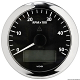 Drehzahlmesser VDO ViewLine mit Gesamt- und Teilanzeige Uhr Voltmeter 3000 U/min schwarz