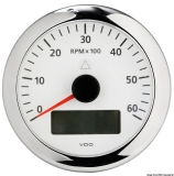 Drehzahlmesser VDO ViewLine mit Gesamt- und Teilanzeige Uhr Voltmeter 6000 U/min wei