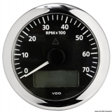 Drehzahlmesser VDO ViewLine mit Gesamt- und Teilanzeige Uhr Voltmeter 7000 U/min schwarz