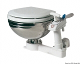 Manuelles WC Edelstahl hochglanzpoliert Modell compact Toilettenbrille Kunststoff wei