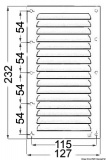 Lftungsblech ohne Fliegengitter fr Kajte und Motorraum Mae 232mm x 127mm