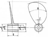 3-Blatt Schiffsschraube bronze Typ E13 Steigung = 19 x 13 Welle = 35mm