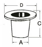 Borddurchlass aus weiem Kunststoff mit Gewinde 41mm