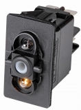 Schalter / Taster 4polig LED rot 24V Typ ON-OFF-(ON)