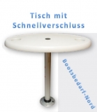 Tisch - Ovales aus Vollkunststoff mit Alu Tischbein, Tischblatt: 457 x 762mm