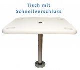 Tisch - Rechteckiges aus Vollkunststoff mit Alu Tischbein, Tischblatt: 406 x 711mm