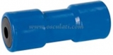 Mittlere Kielrolle mit Stahlkern + Kunststoffbuchse L 200mm  Bohrung 21mm blau