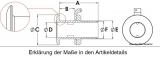 Borddurchlass aus Messing mit Schlauchanschluss 56mm