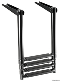 Total Black schwarze ausziehbare Leiter fr Badeplattform 4Stufen