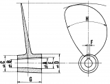 Radice 4-Blatt Schiffspropeller B-7 17x14 35mm Welle rechtsdrehend