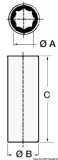 Schiffswellenlager mit Auenarmierung in Messing A 30 mm B 44,4mm (1 3/4)