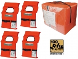 4 x Rettungswesten NADIR Adult im 4-er Pack mit Tasche Typ Norman ISO 12402-4 100 N