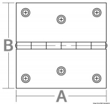 Edelstahlscharniere, Strke 1,3 mm Mae 38x33mm