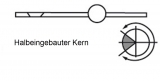 Scharnier Edelstahl Halbeingebauter Kern 38x39 mm