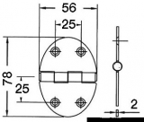 Schanier, oval 78x56 mm Schraubenbefestigung  3 mm