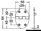 Schanier, oval 84x56 mm Schraubenbefestigung  2 mm