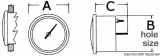 Amperemeter 80-0-80 Anzeige schwarz Blende poliert