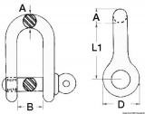 Schkel aus rostfreiem Stahl AISI 316  8 mm