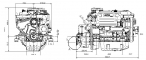 Dieselmotor Sole SM 82mit 4 Zylindern 82 PS mit TM 345A hydraulischem Wendegetriebe 2,00