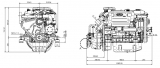 Dieselmotor Sole SM 94mit 4 Zylindern 94 PS mit TM 345 hydraulischem Wendegetriebe 2,47