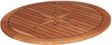 Teak Tischplatte Circle Durchmesser 65cm mit Windrosenmotiv von Talamex