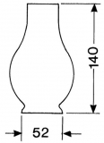 Lampenzylinder 14  52x210mm fr Petroleumlampen  LG01140